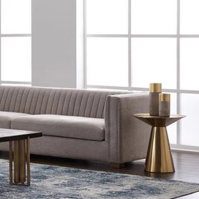 Mid-Century Side Table Metal Round Pedestal Living Room End Table
