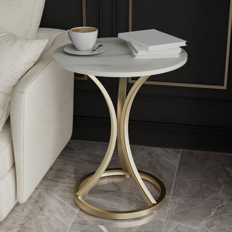 Modern Slate Round Side End Table Frame Base Type Sofa Table