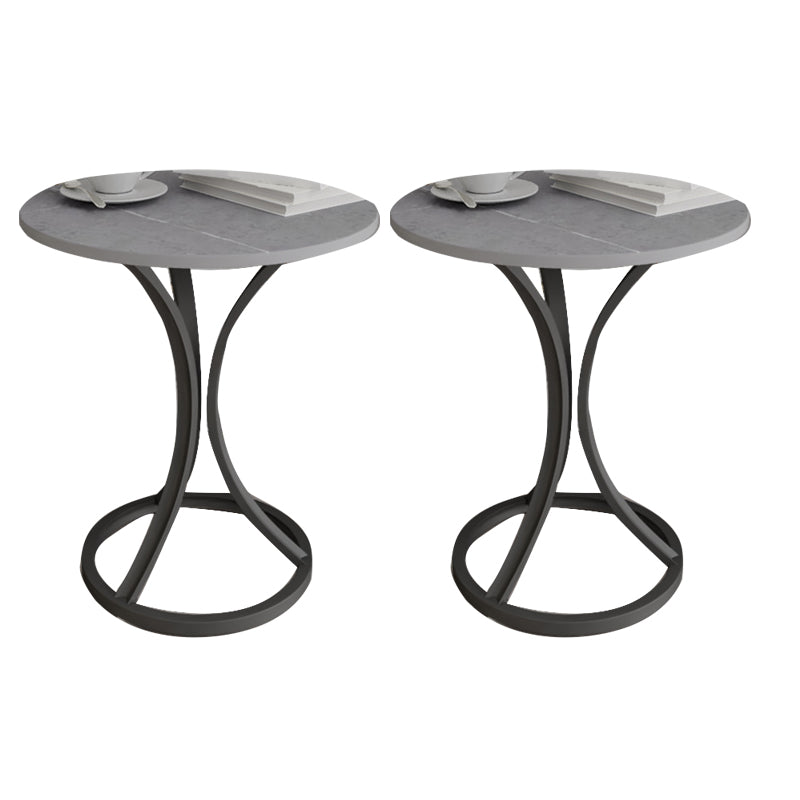 Modern Slate Round Side End Table Frame Base Type Sofa Table