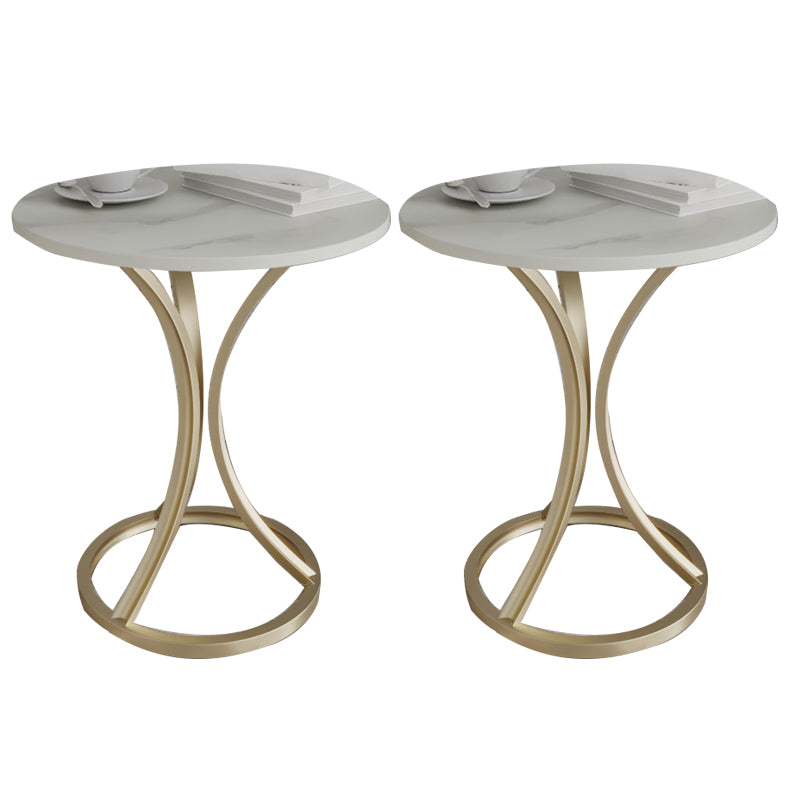 Modern Slate Round Side End Table Frame Base Type Sofa Table