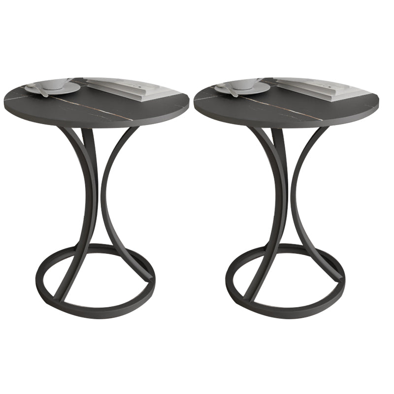 Modern Slate Round Side End Table Frame Base Type Sofa Table
