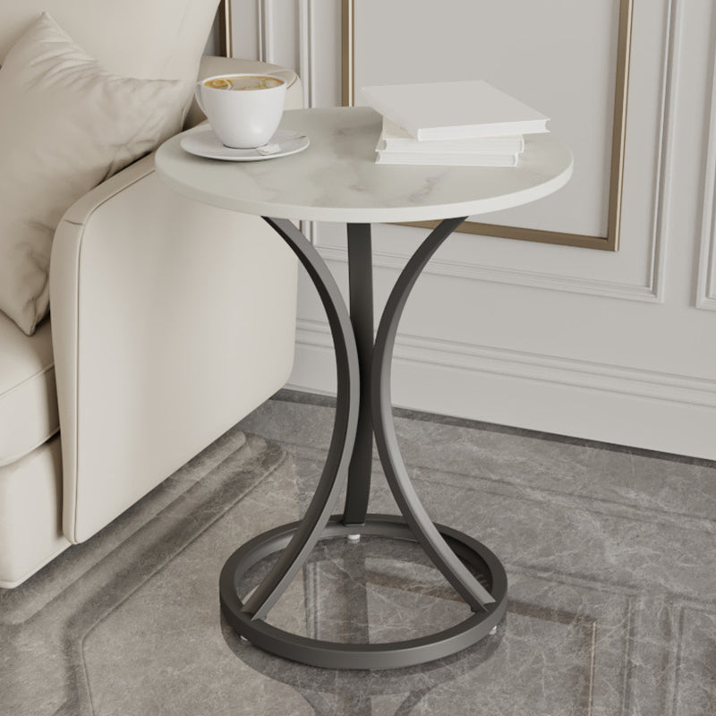 Modern Slate Round Side End Table Frame Base Type Sofa Table