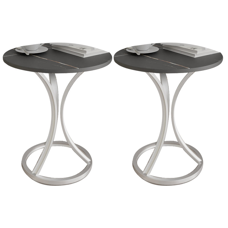 Modern Slate Round Side End Table Frame Base Type Sofa Table