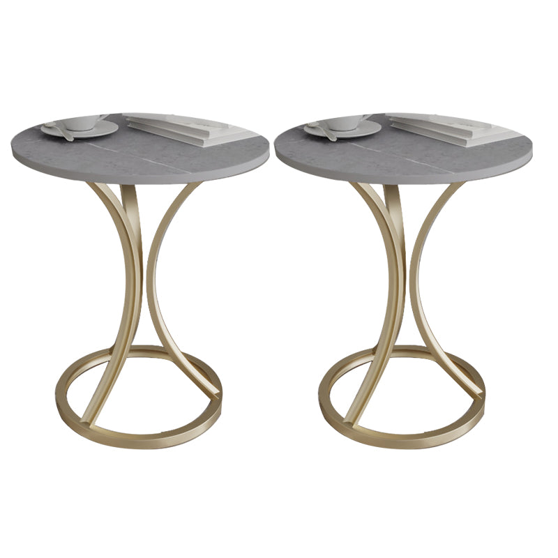Modern Slate Round Side End Table Frame Base Type Sofa Table