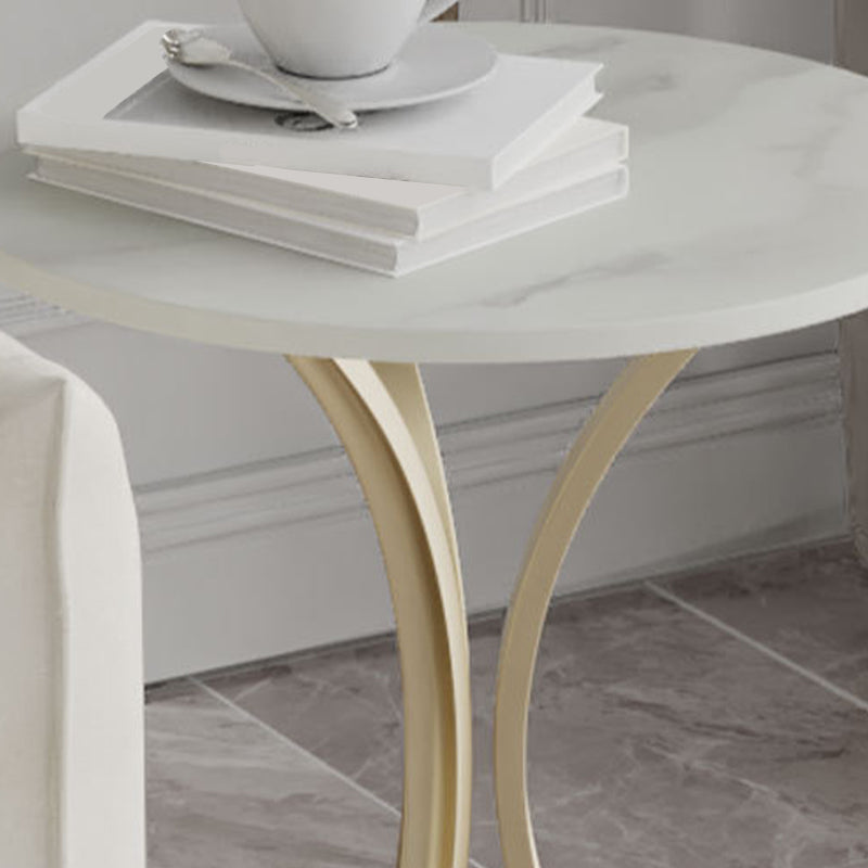 Modern Slate Round Side End Table Frame Base Type Sofa Table