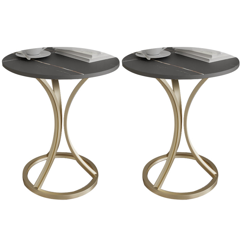 Modern Slate Round Side End Table Frame Base Type Sofa Table