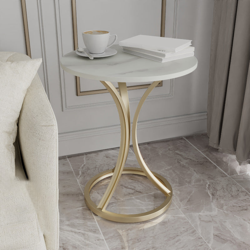 Modern Slate Round Side End Table Frame Base Type Sofa Table