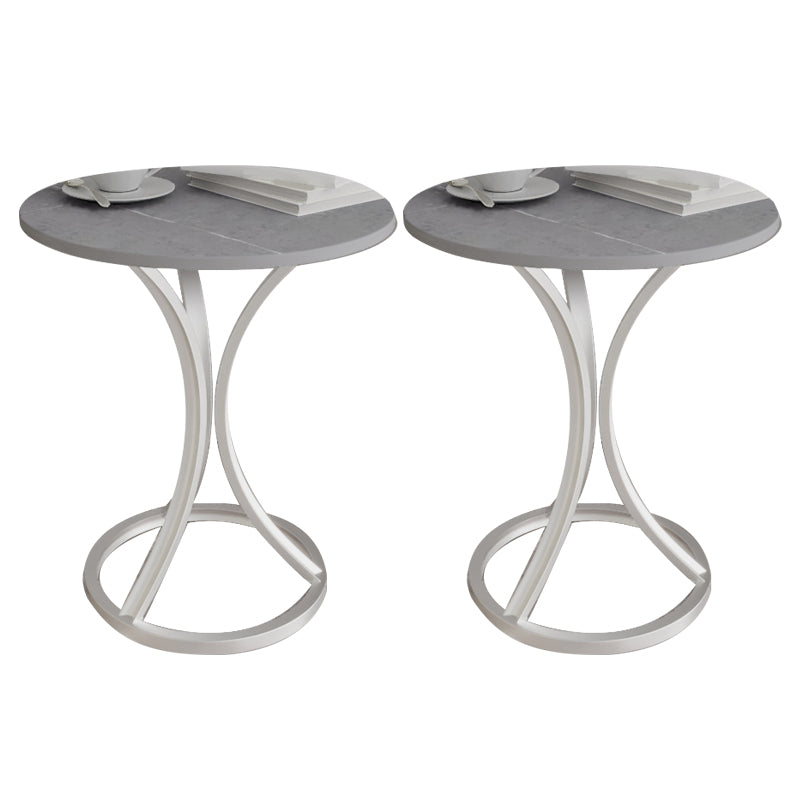 Modern Slate Round Side End Table Frame Base Type Sofa Table