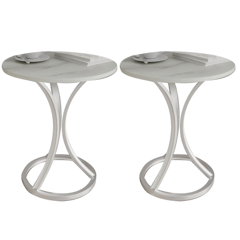 Modern Slate Round Side End Table Frame Base Type Sofa Table