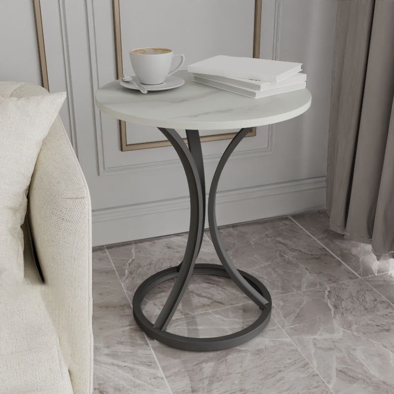 Modern Slate Round Side End Table Frame Base Type Sofa Table