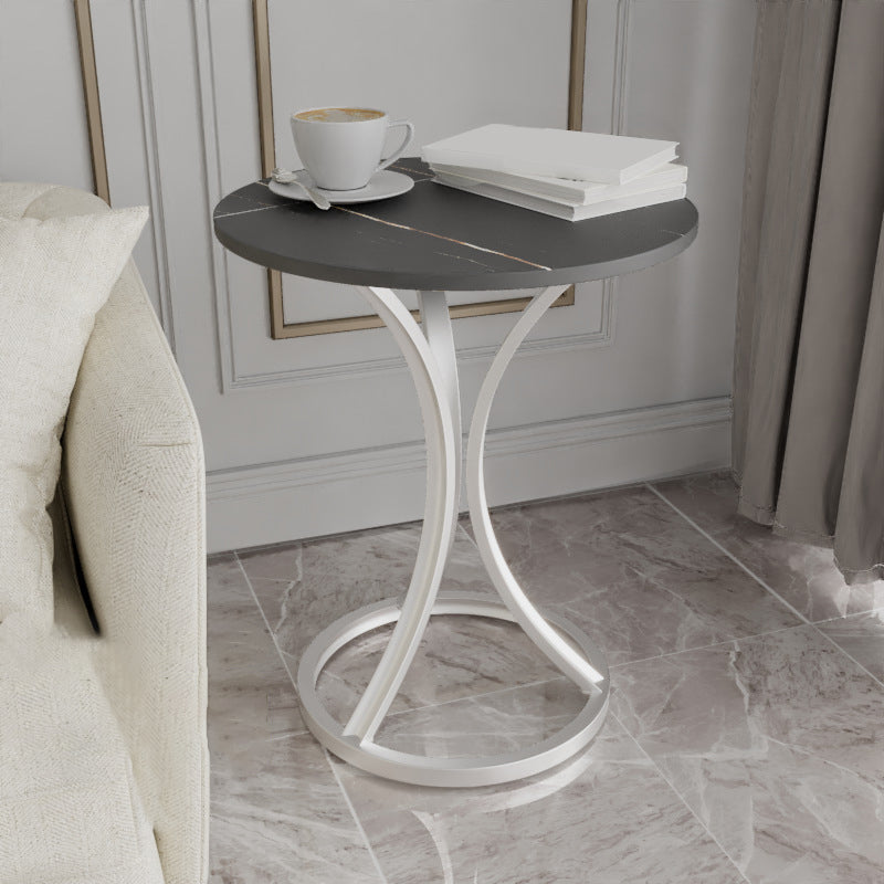 Modern Slate Round Side End Table Frame Base Type Sofa Table