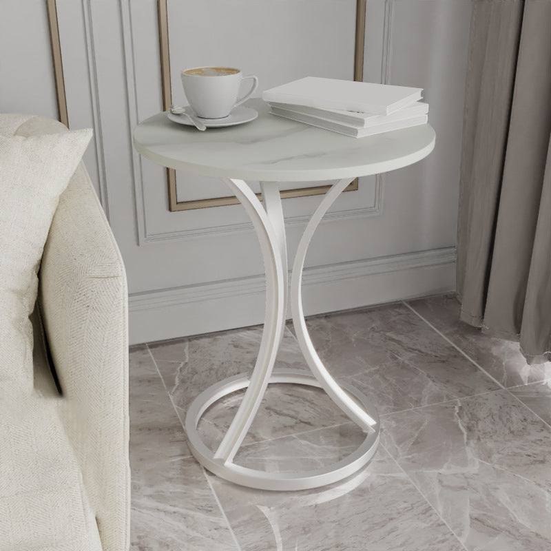 Modern Slate Round Side End Table Frame Base Type Sofa Table