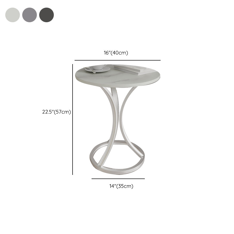 Modern Slate Round Side End Table Frame Base Type Sofa Table