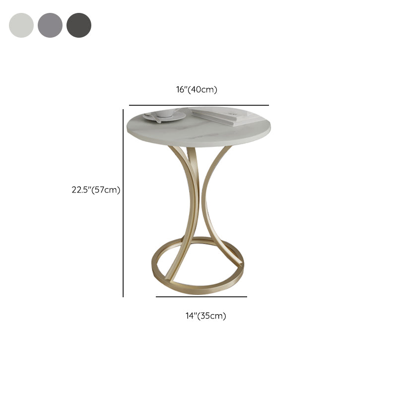 Modern Slate Round Side End Table Frame Base Type Sofa Table