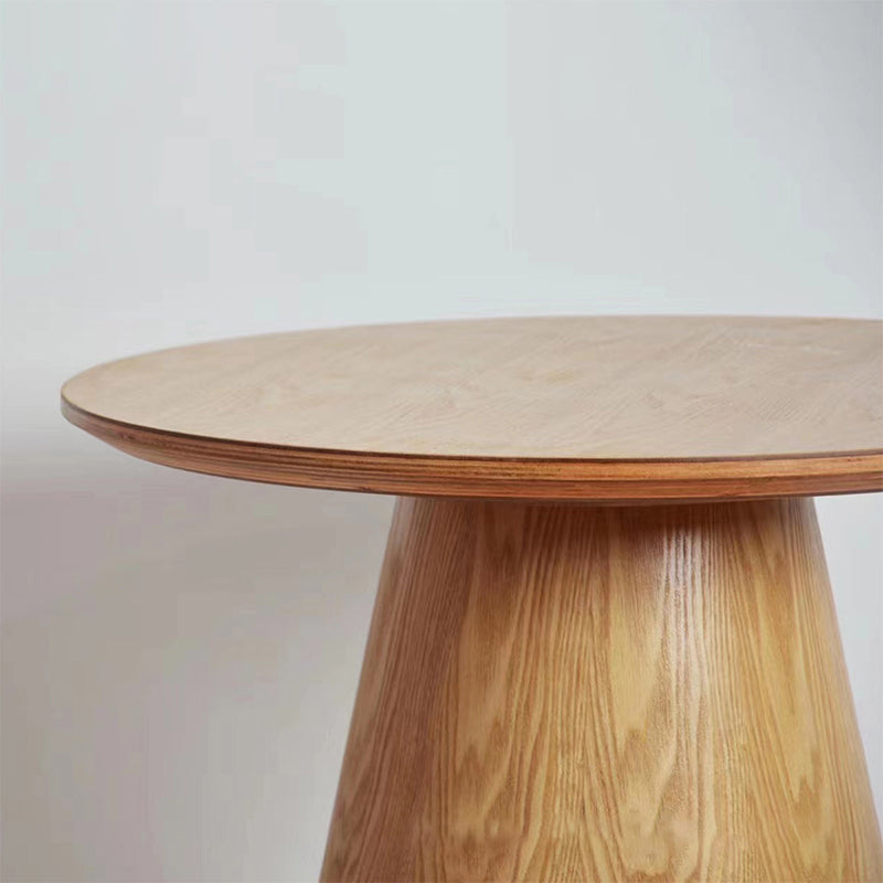 Modernistic Solid Wood Pedestal Round Living Room Side Table