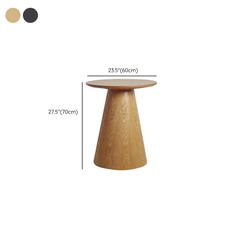 Modernistic Solid Wood Pedestal Round Living Room Side Table
