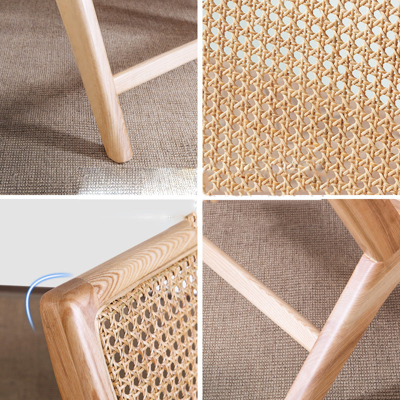 Leather Woven Back Chair Basic Four Leg Lounge Chair for Living Room