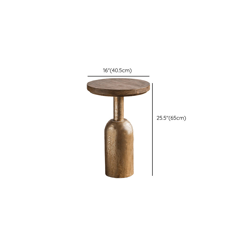 Solid Wood End Slide Table with Ironcraft Pedestal End Table