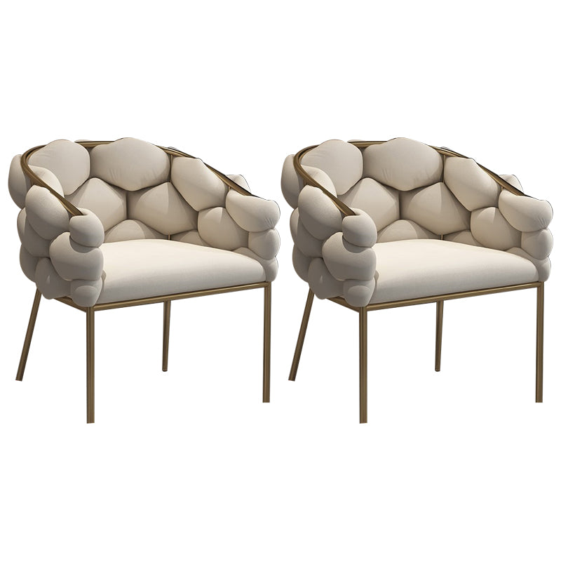 Sloped Arms Vanity Armchair Basic Four Leg Chair with Cushion