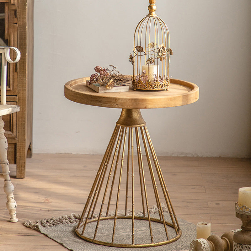 French Country Frame End Table Antique Brass Ironcraft End Table