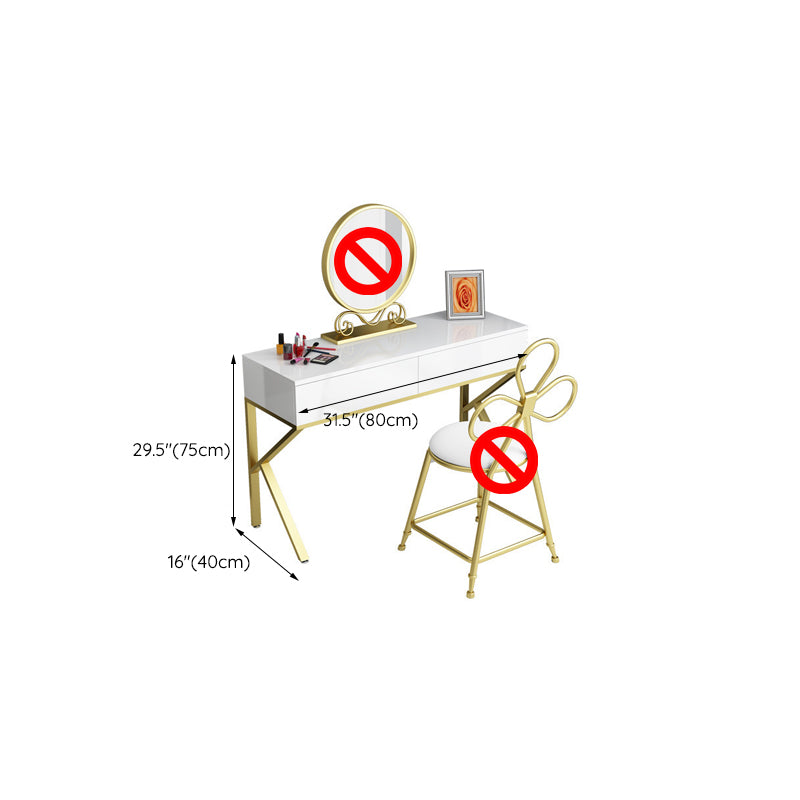 Glam Make-up Vanity 15.74" Wide Vanity Tables with 2 Storage Drawers