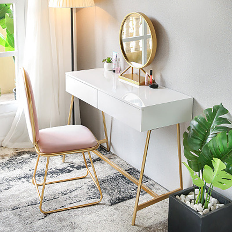 15.74" Wide Makeup Vanity Desk Bright White Vanity Tables with 2 Storage Drawers