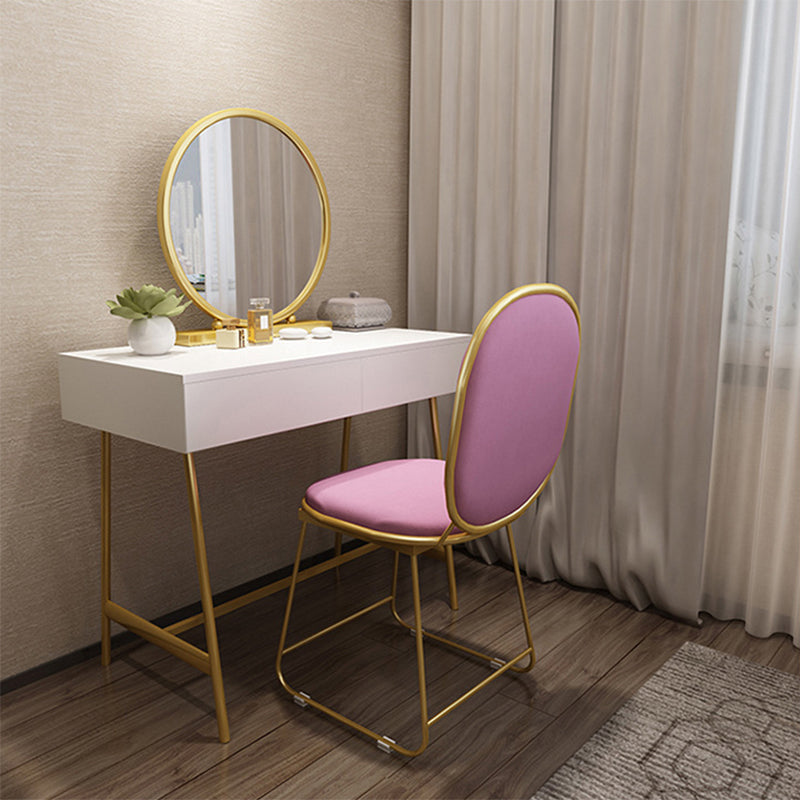 15.74" Wide Makeup Vanity Desk Bright White Vanity Tables with 2 Storage Drawers