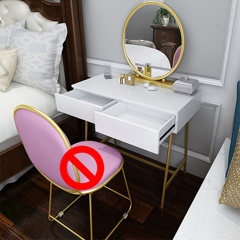 15.74" Wide Makeup Vanity Desk Bright White Vanity Tables with 2 Storage Drawers