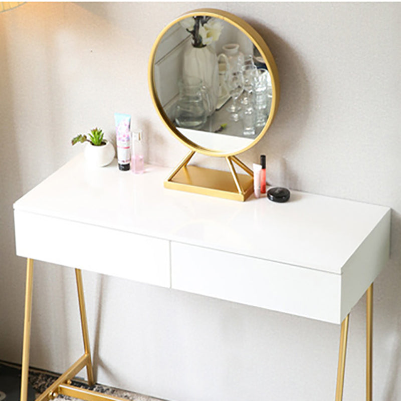 15.74" Wide Makeup Vanity Desk Bright White Vanity Tables with 2 Storage Drawers