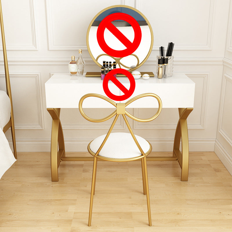 Glam Vanity Set with Drawer Bright White Wood Make-up Vanity, 15.74" Wide