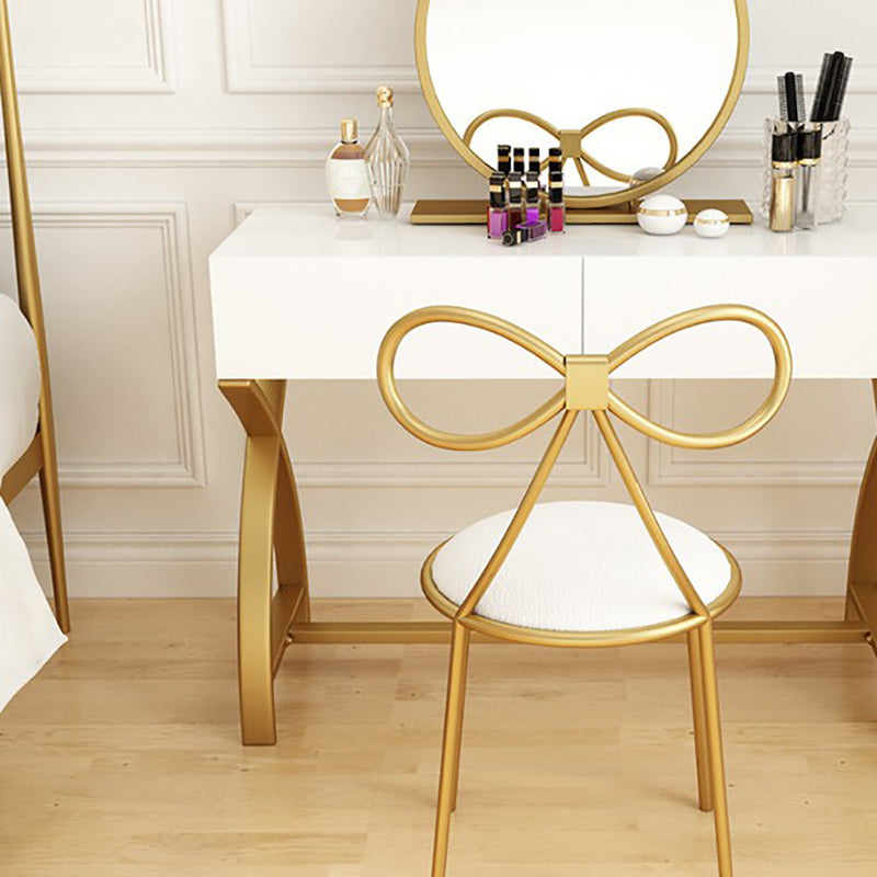 Glam Vanity Set with Drawer Bright White Wood Make-up Vanity, 15.74" Wide