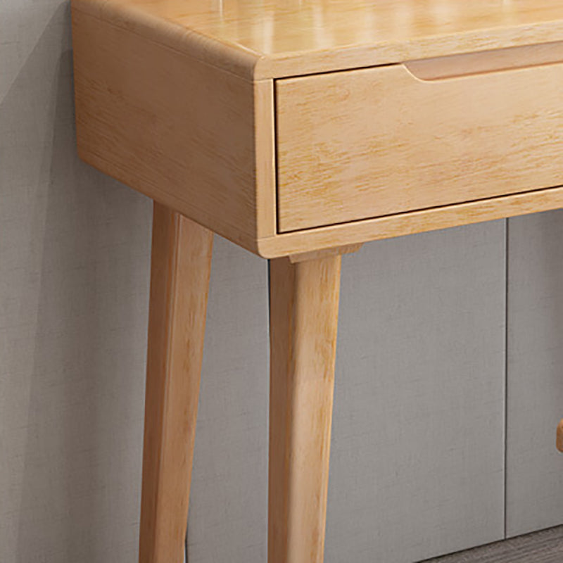 15.74" Wide Vanity Set with Drawer Solid Wood Make-up Vanity with Mirror and Stool