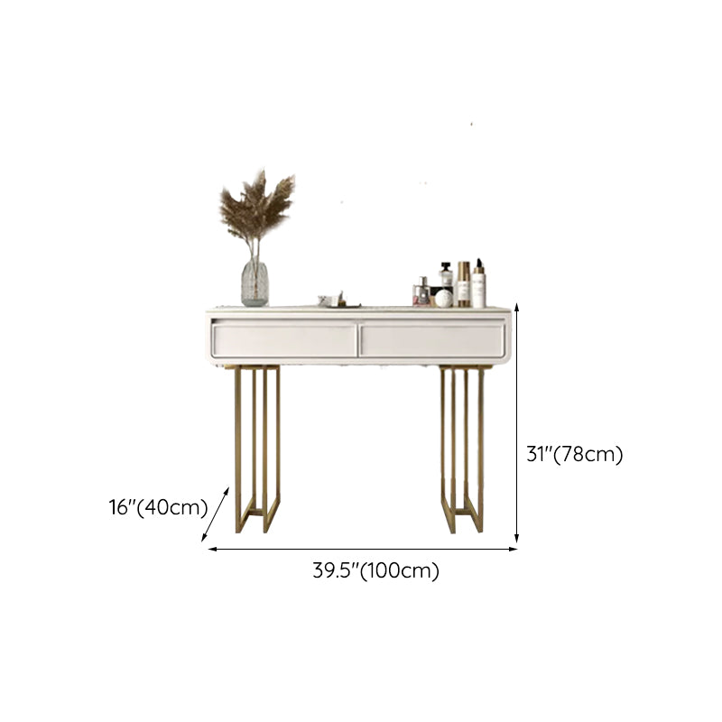 Glam Style White Gold Dresser Bedroom with Drawer Standing Make-up Vanity
