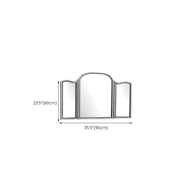 17.71" Wide Sliver Vanity Set with 3 Storage Drawers Glass Make-up Vanity