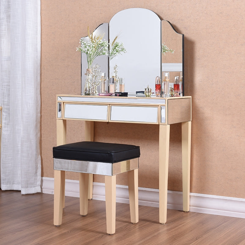Contemporary Vanity Dressing Table Solid Wood Makeup Vanity Desk