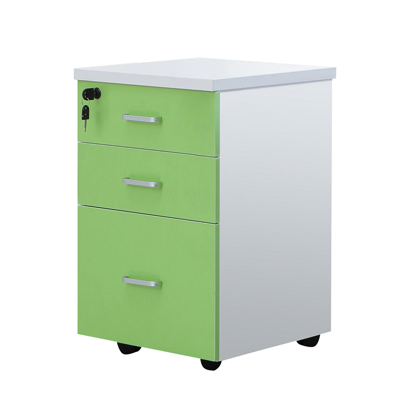 Contemporary File Cabinets Solid Wood Frame Key Lock File Pedestal