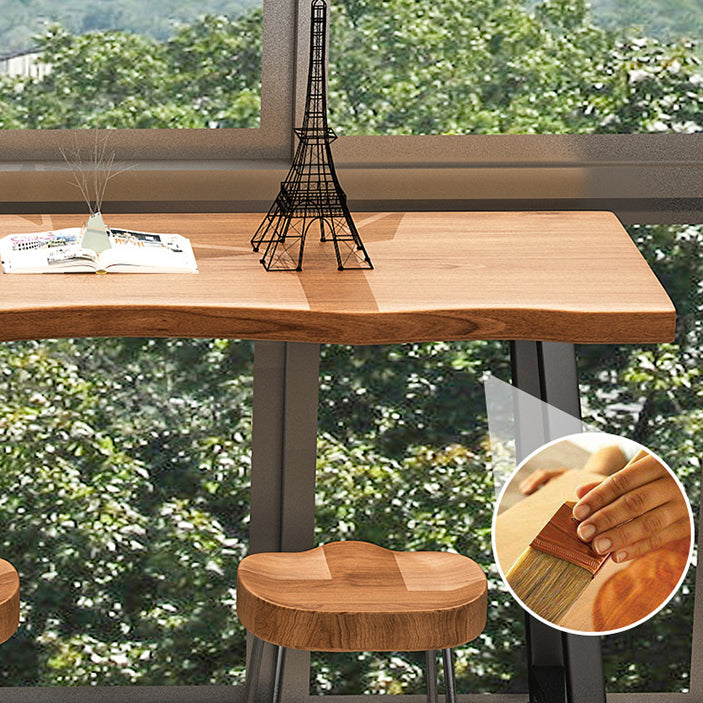 Modern Bar Table Set 1/2/4 Pcs Pine Solid Wood Bar Table and Backless Stools