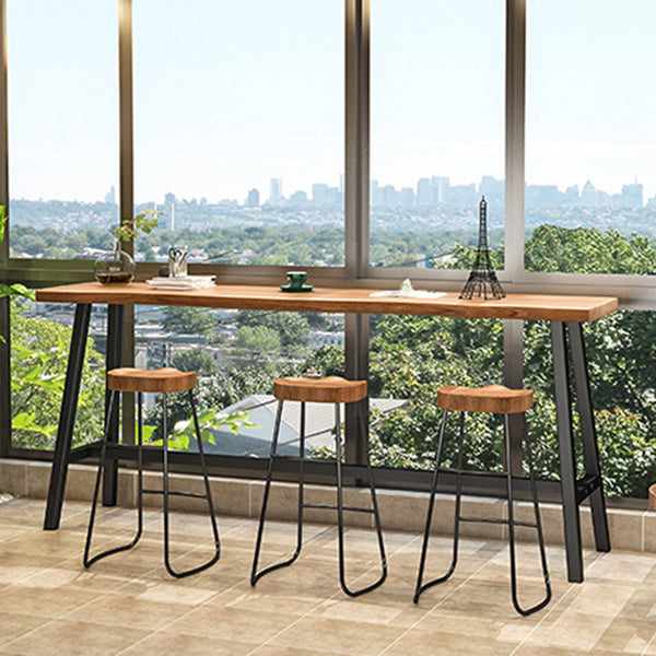 Modern Bar Table Set 1/2/4 Pcs Pine Solid Wood Bar Table and Backless Stools