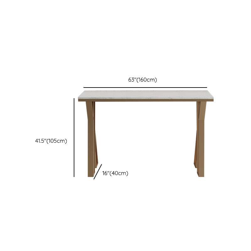 Glam Style 1/2/5 Pieces Bar Table Set Rectangle Bar Table with High Metal Stools