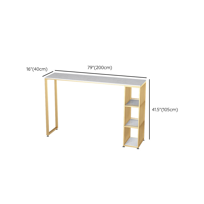 Glam 1/2/3 Pieces Bar Table Set Rectangle Bar Table with Metal High Stools