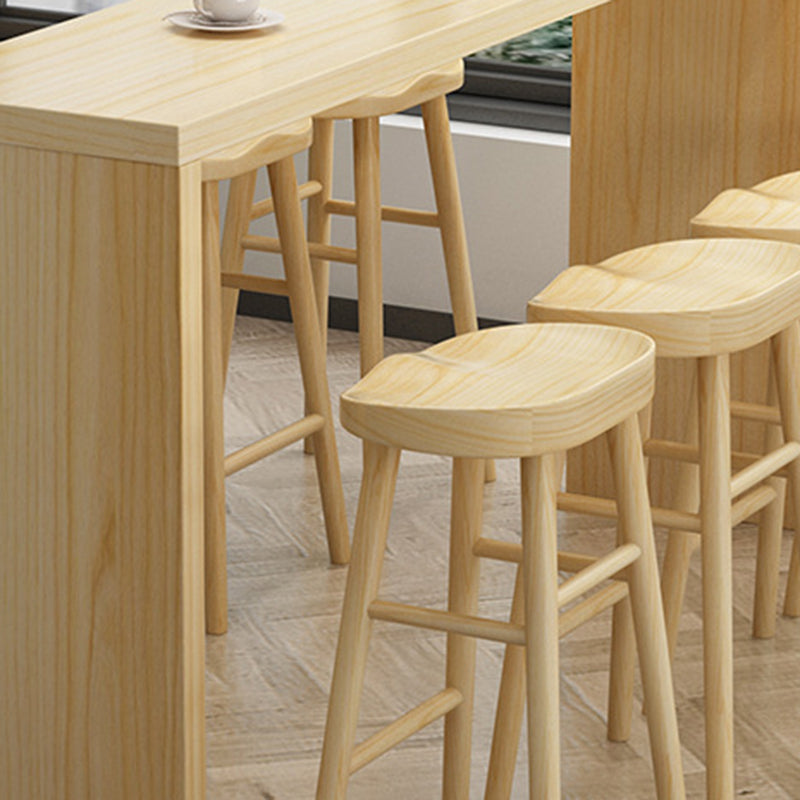 Contemporary 1/2/5/9 Pieces Bar Table Set Rectangle Wooden Bar Table with High Stools