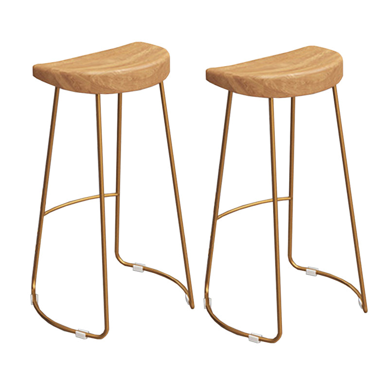 Rectangle Wood Bar Table with High Metal Stools Glam Style 1/2/4 Pieces Bar Table Set