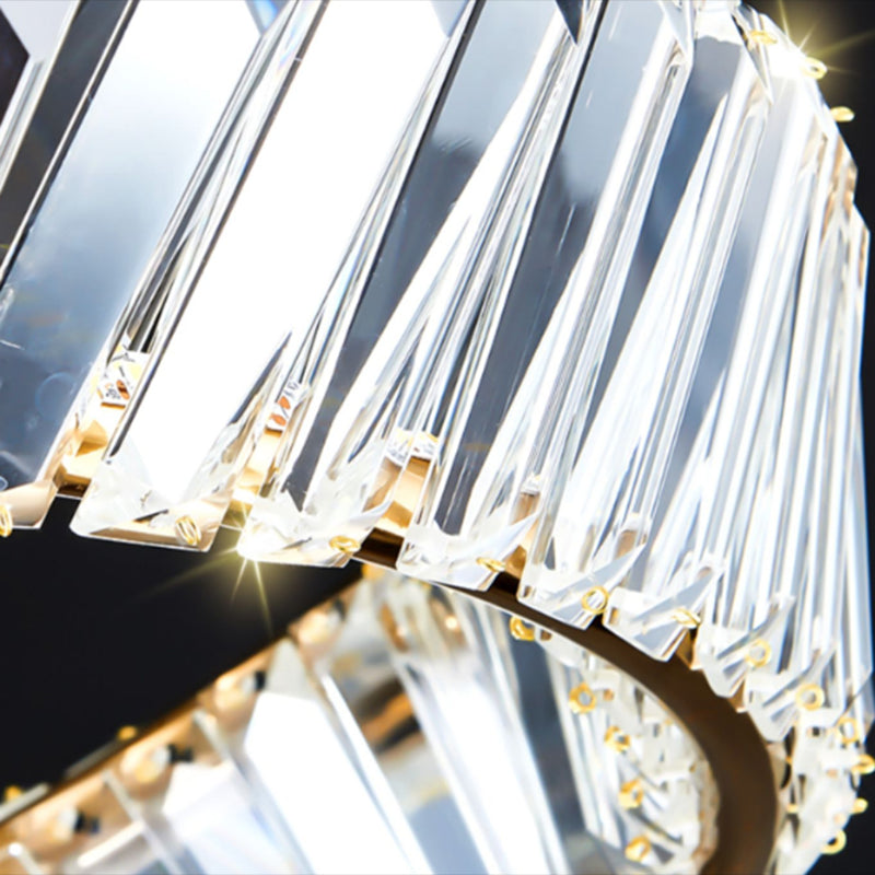 Crystal Geometric Flush Mount Lamp Modern Flush Ceiling Light Fixture in Gold