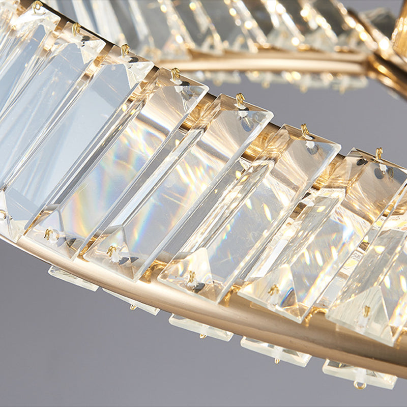 Crystal Geometric Flush Mount Lamp Modern Flush Ceiling Light Fixture in Gold