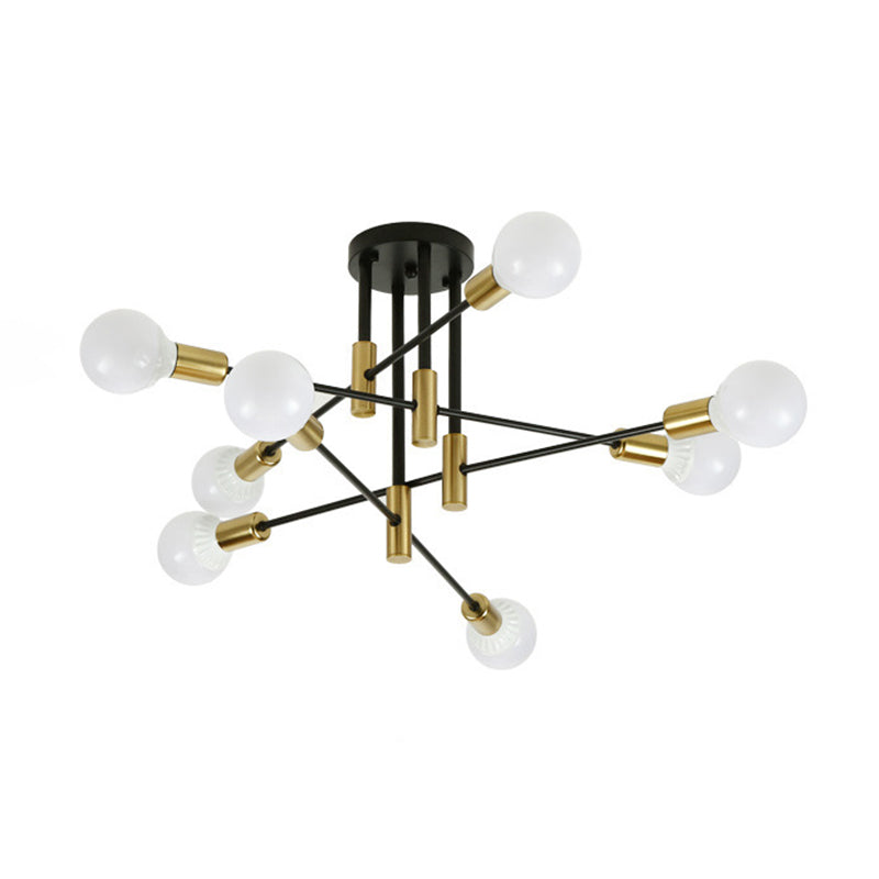 Sputnik Semi Flush Mount Industrial Metal Flush Ceiling Light Fixture