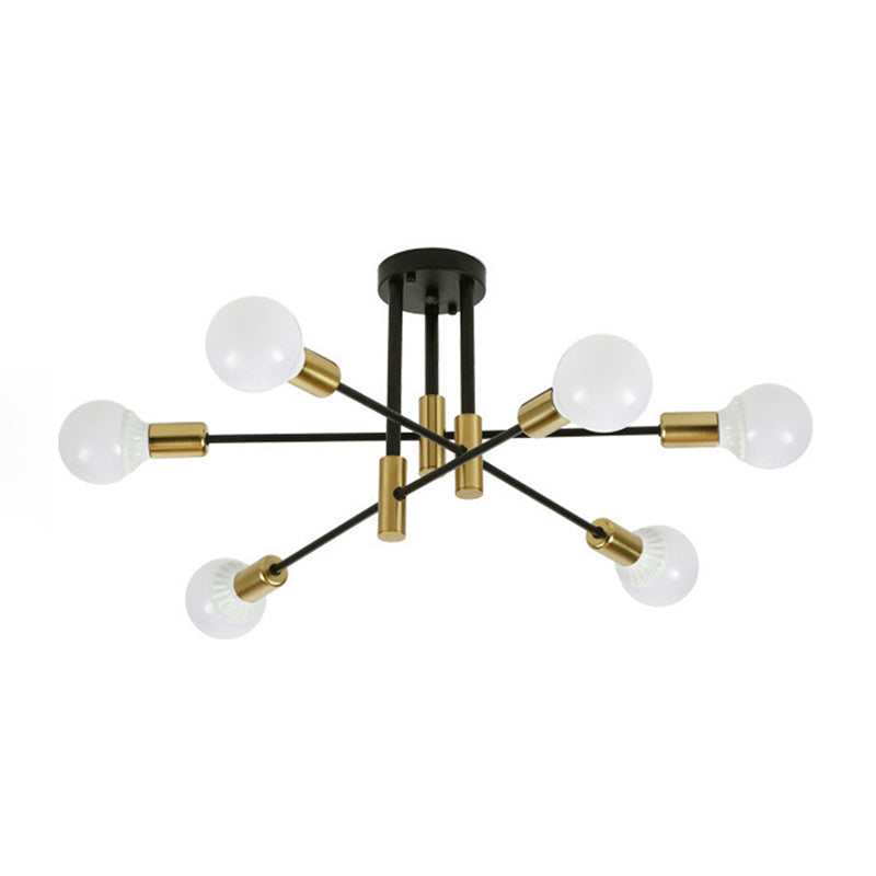 Sputnik Semi Flush Mount Industrial Metal Flush Ceiling Light Fixture