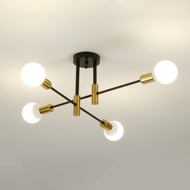 Sputnik Semi Flush Mount Industrial Metal Flush Ceiling Light Fixture