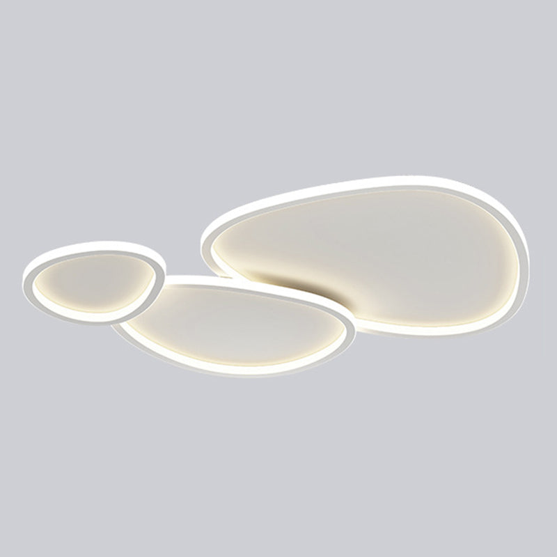 Geometric Mount Lighting Modern Metal Flush Ceiling Light in White