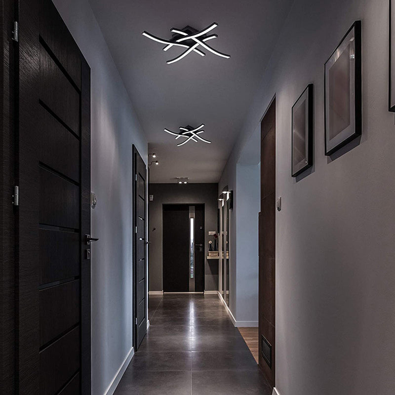 Metal Linear Flush Ceiling Lights Modern 4-Lights Flush Mount