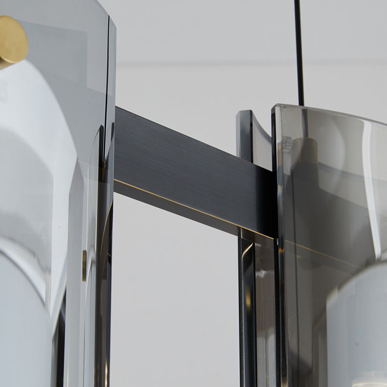 Glass Rectangle Island Light Fixtures Modern Multiple-Light Island Pendant